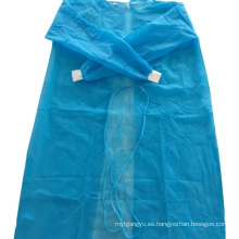 Tela no tejida de PP azul con película de PE 55GSM para bata de aislamiento desechable protectora Cubierta general de traje